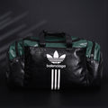 Balenciaga x adidas Large Duffel Travel Bag – Black & Green with Trefoil Logo and Triple Stripes