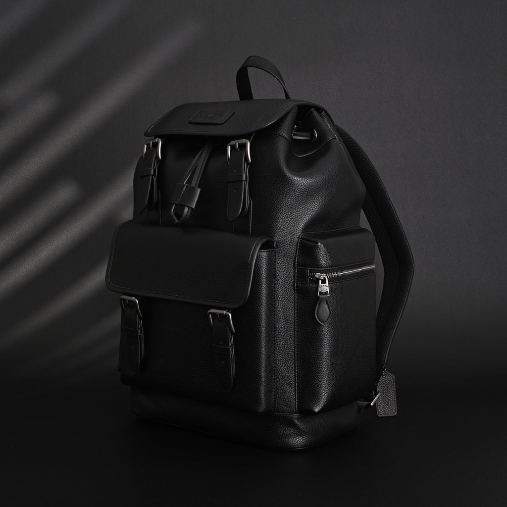 Prada Nylon & Leather Multi-Pocket Backpack – Black