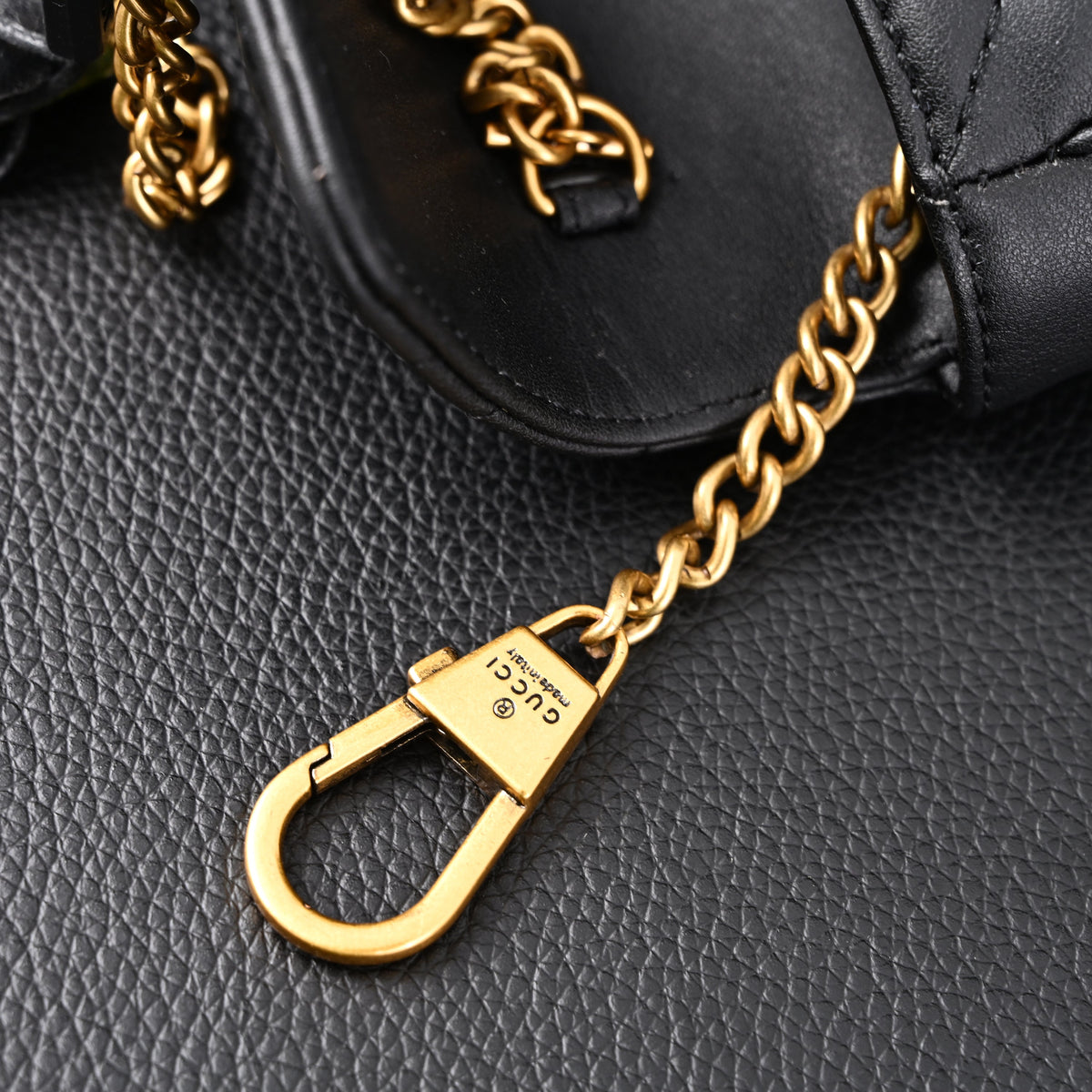Gucci GG Marmont Matelassé Mini Shoulder Bag – Black Leather with Gold Chain