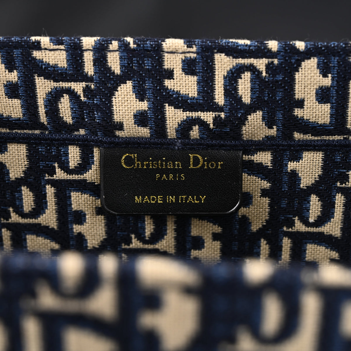 Christian Dior Large Book Tote – Blue Oblique Embroidery