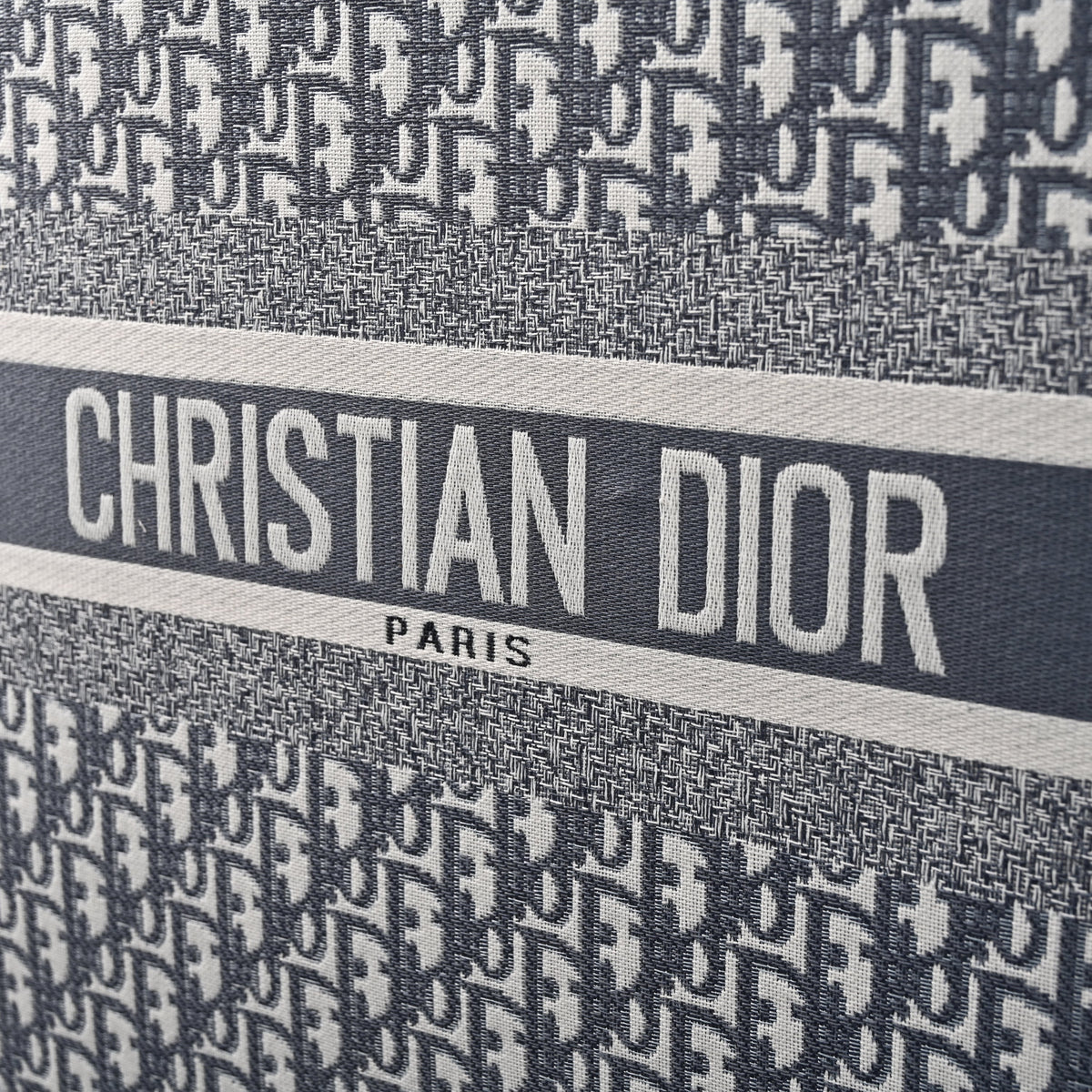 Christian Dior Large Book Tote – Grey Oblique Embroidery